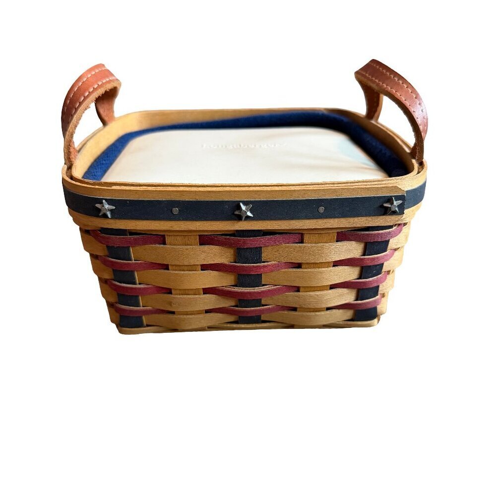 Longaberger 2004 Collectors Club Stars Basket w/ Divided Container Insert Rare